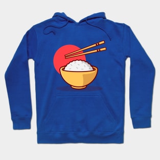 Japanese Rice Bowl with Chopsticks Hoodie